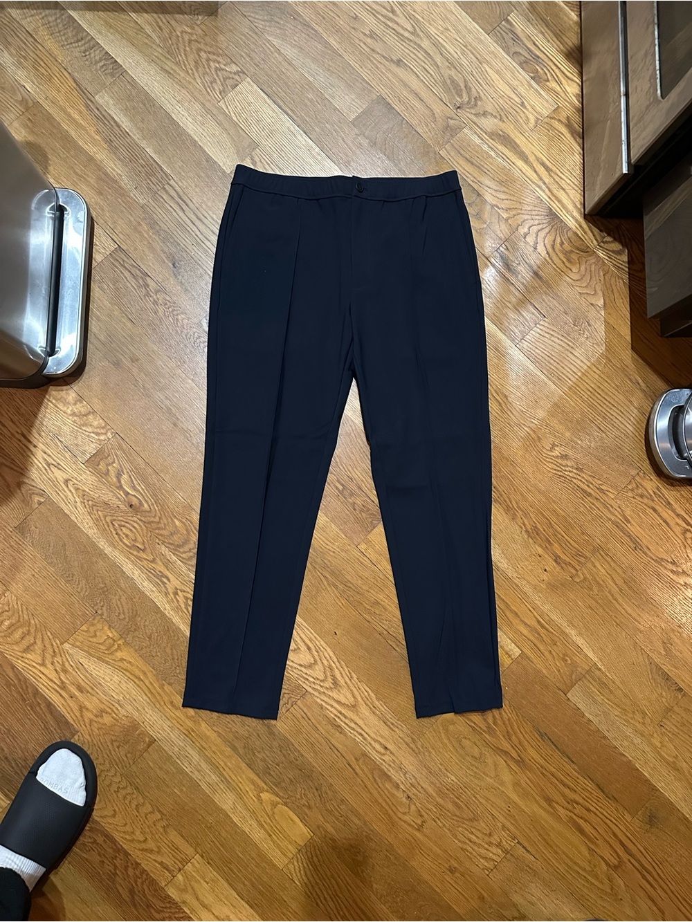 Theory Curtis Drawstring Pant In Precision Ponte Size 34 Baltic Navy Blue